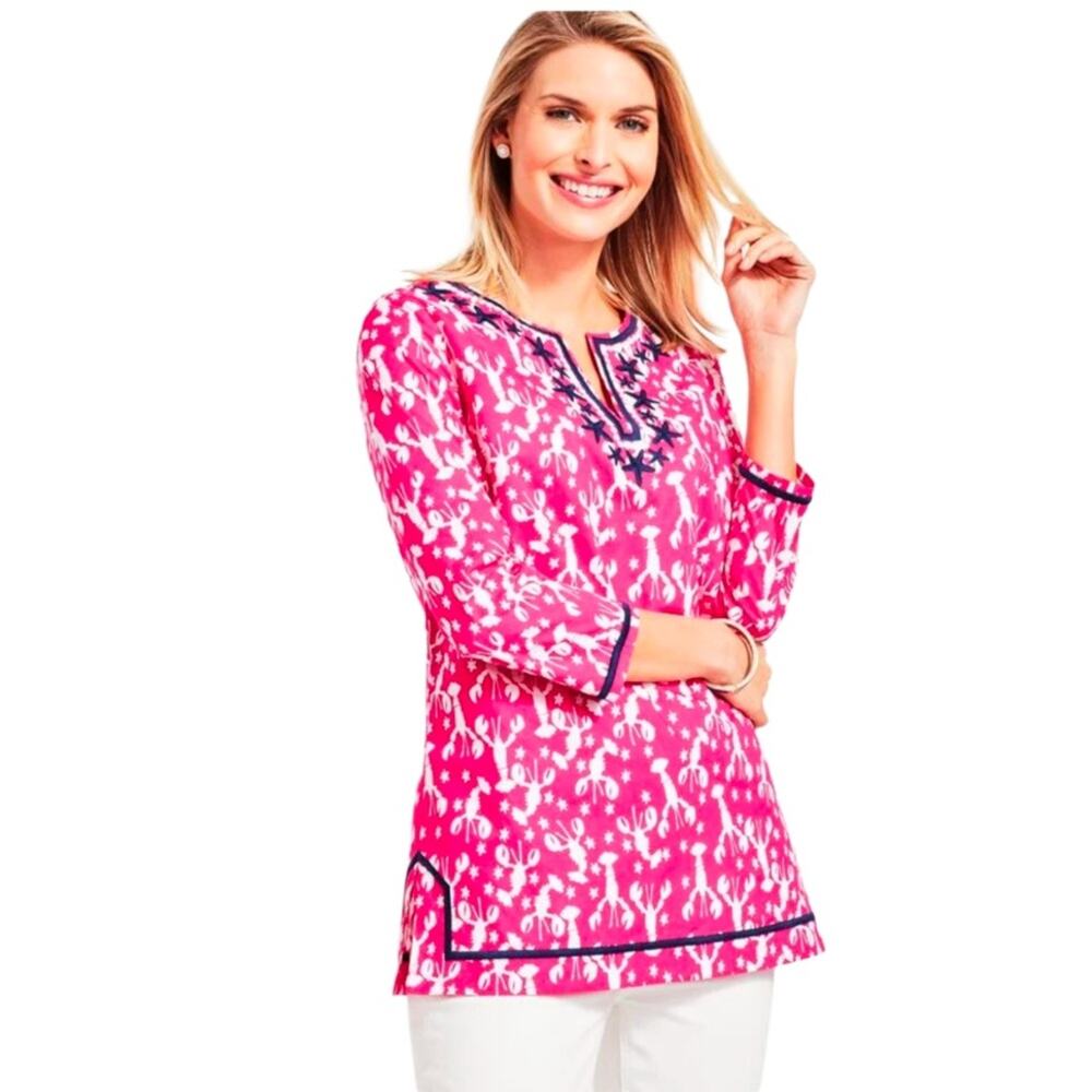 TALBOTS LOBSTER ROCKSTAR TUNIC SIZE LARGE